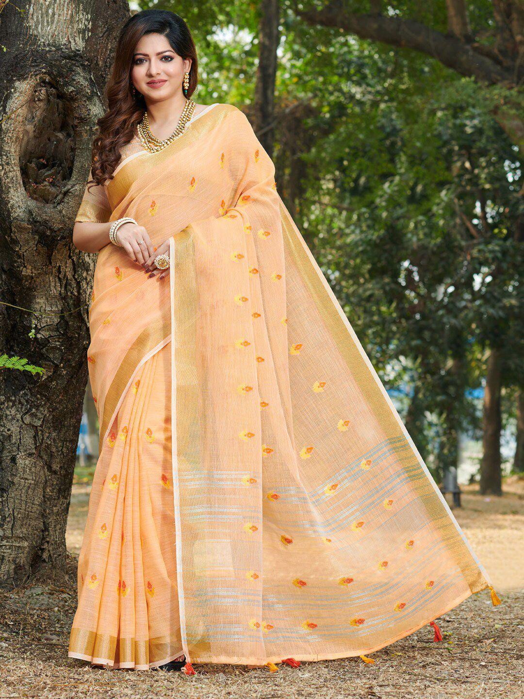 ishin ethnic motifs woven design zari saree