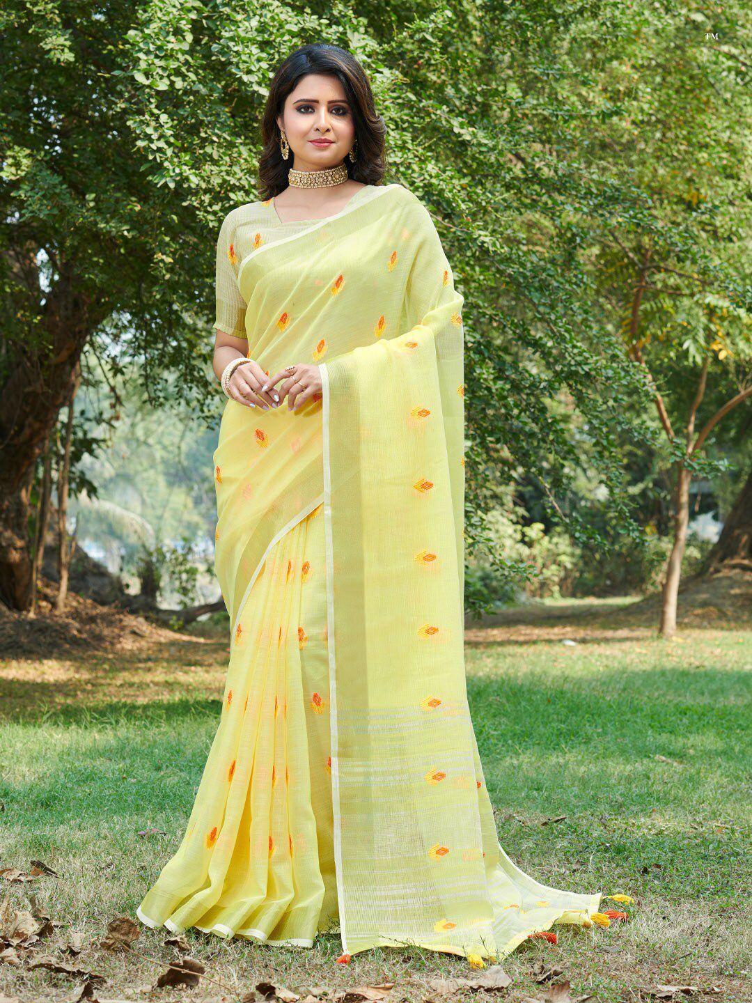 ishin ethnic motifs woven design zari saree