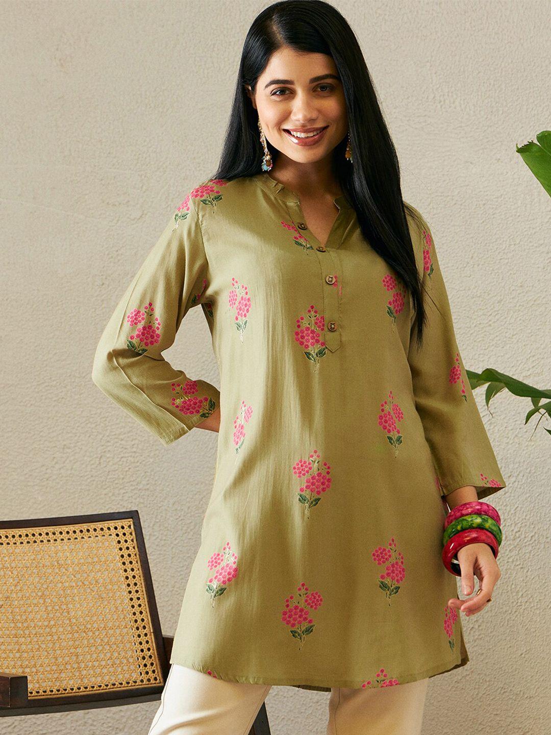 ishin floral printed straight kurti