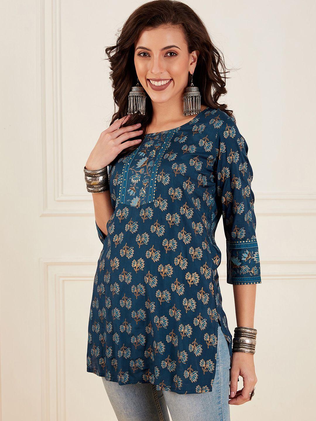 ishin floral printed straight kurti