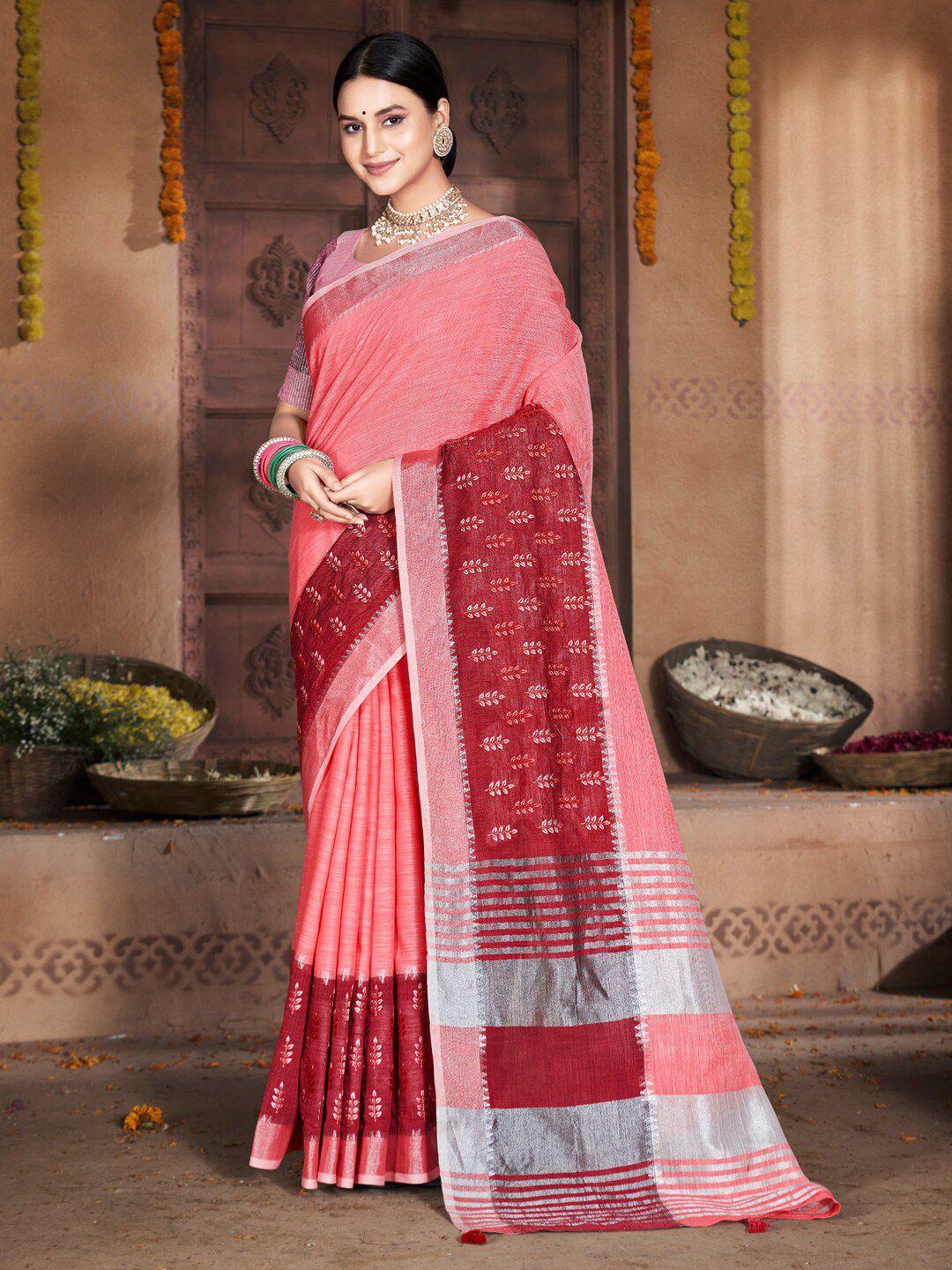 ishin floral woven design zari saree