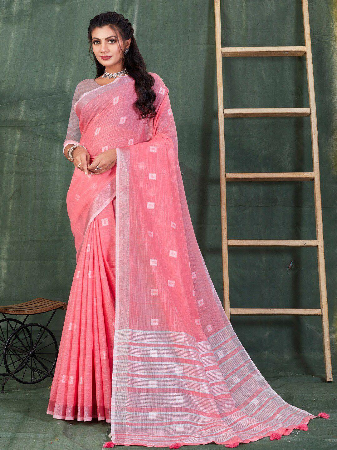 ishin geometric woven design zari saree