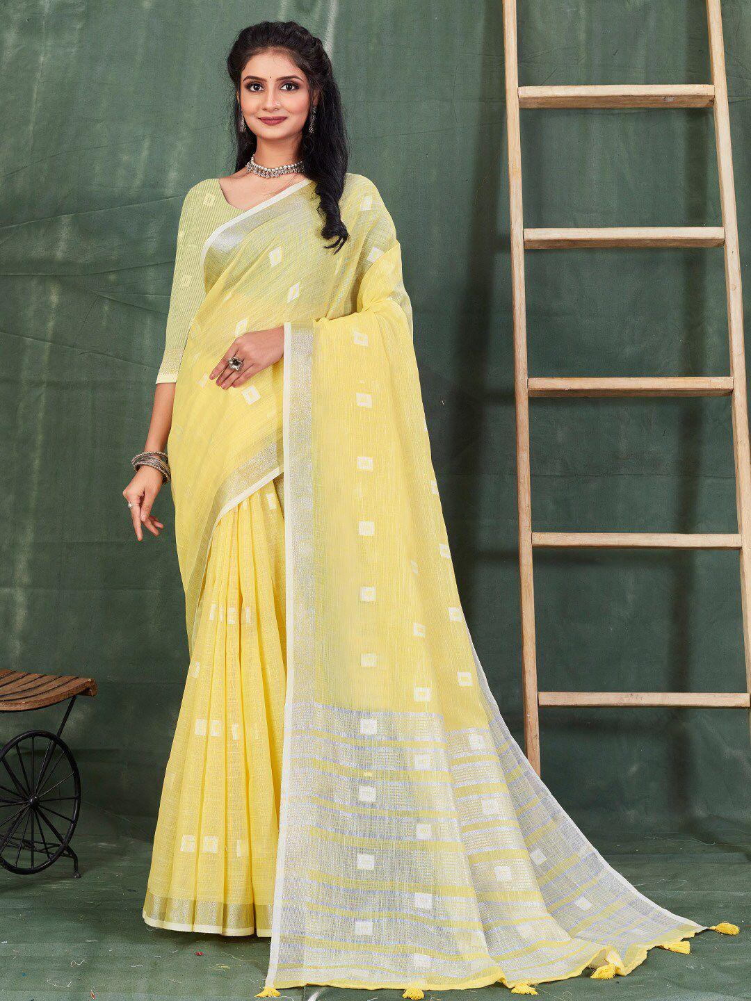 ishin geometric woven design zari saree