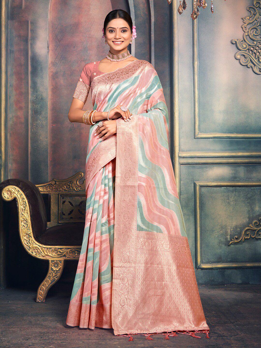 ishin leheriya woven design zari saree