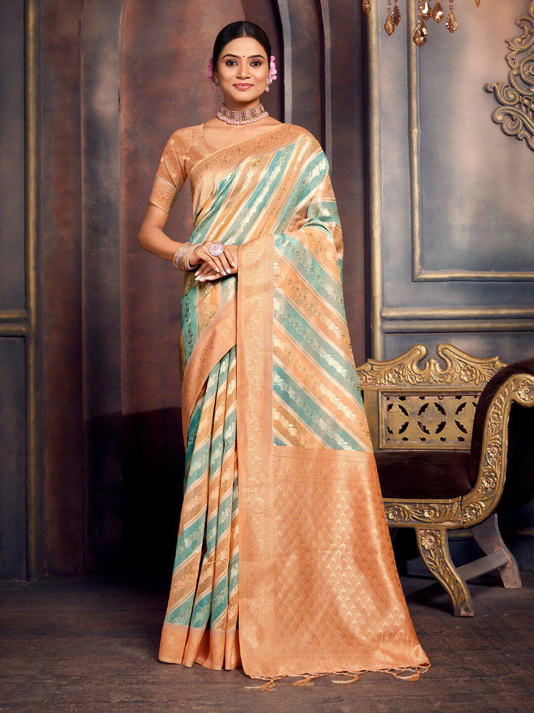 ishin striped woven design zari saree