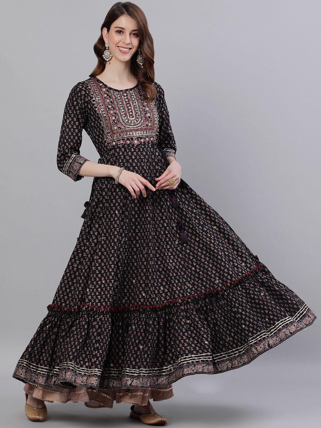 ishin women floral printed floral anarkali kurta