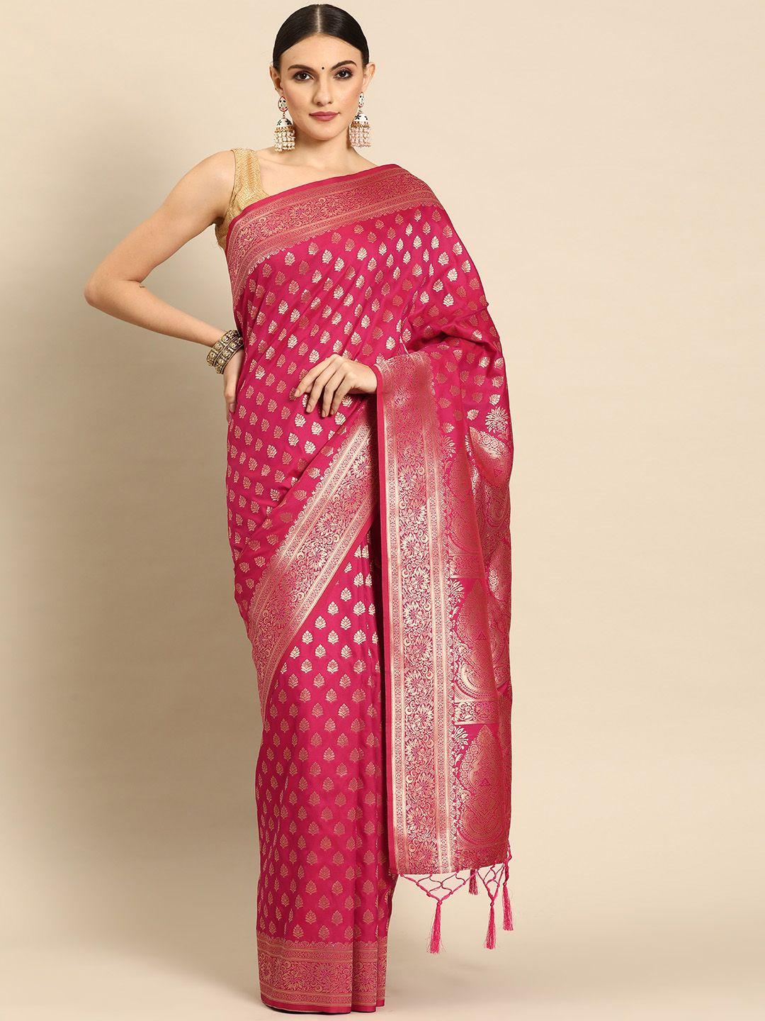 ishin woven design ethnic motifs zari banarasi saree