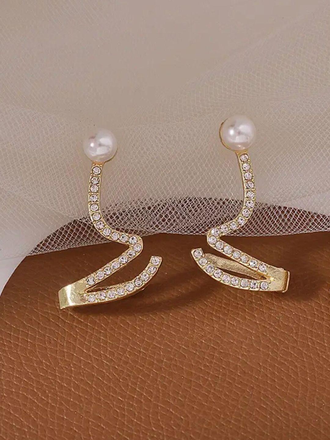 ishkaara  contemporary gold plated half hoop earrings