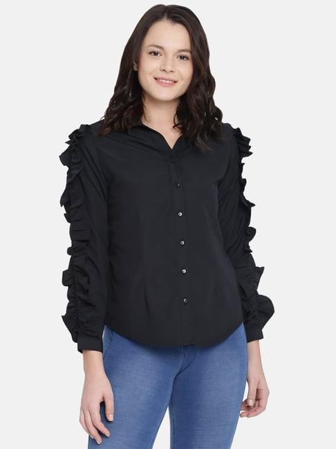 isu by radhika apte black cotton shirt