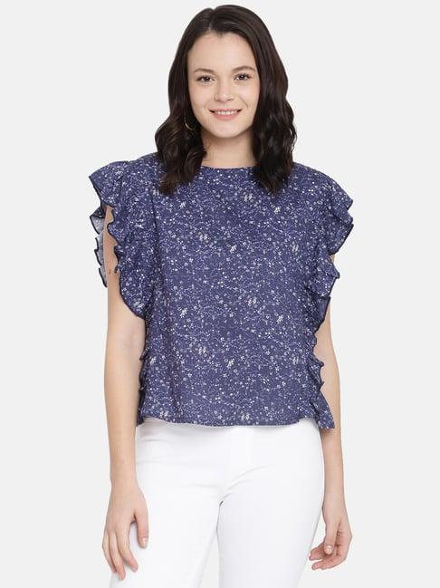 isu by radhika apte navy floral print top