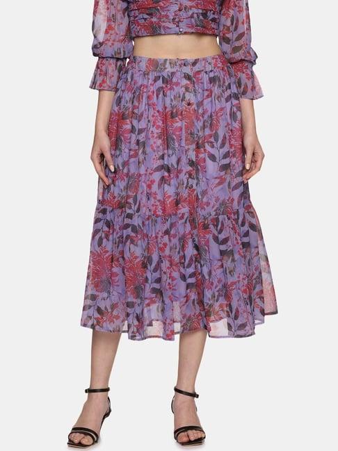 isu lavender printed a-line skirt