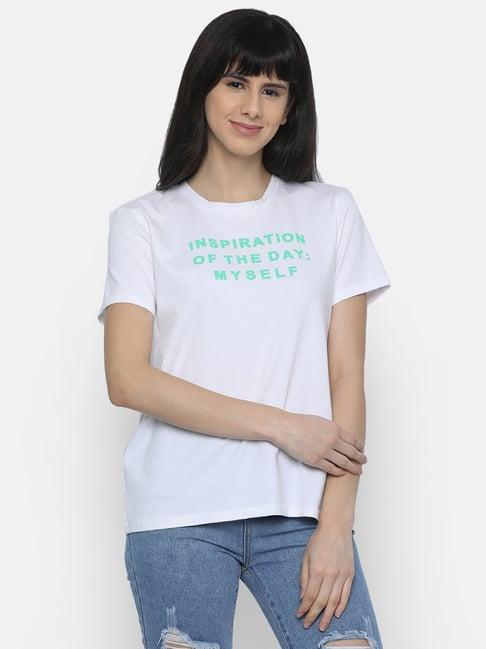 isu white printed t-shirt