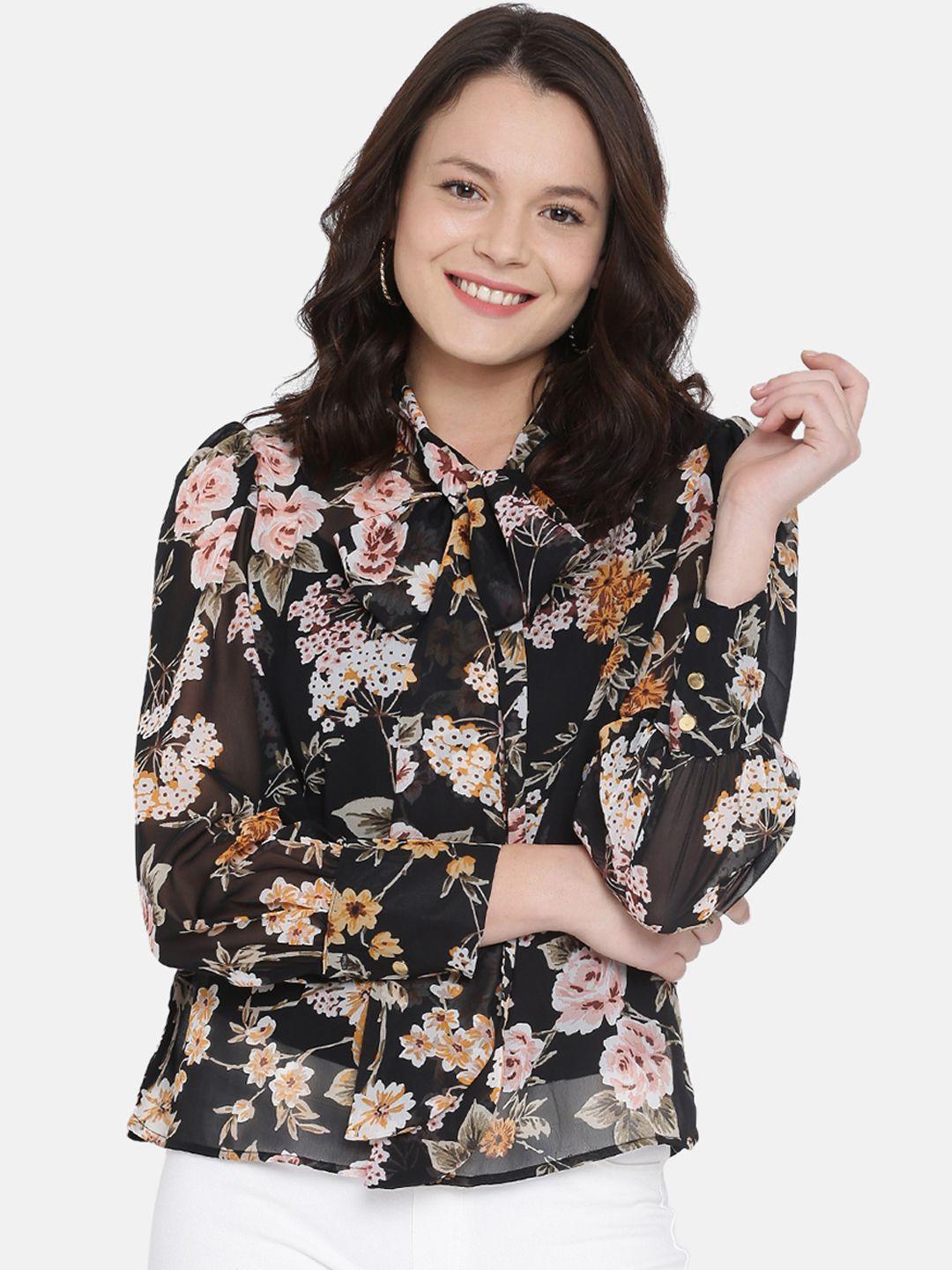 isu women black printed top