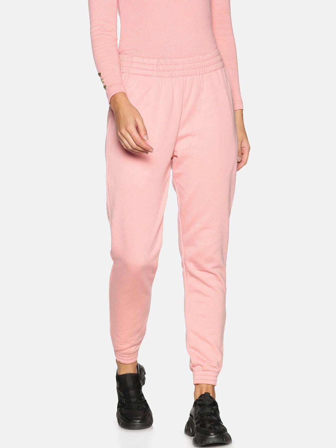 isu women pink solid relaxed fit joggers