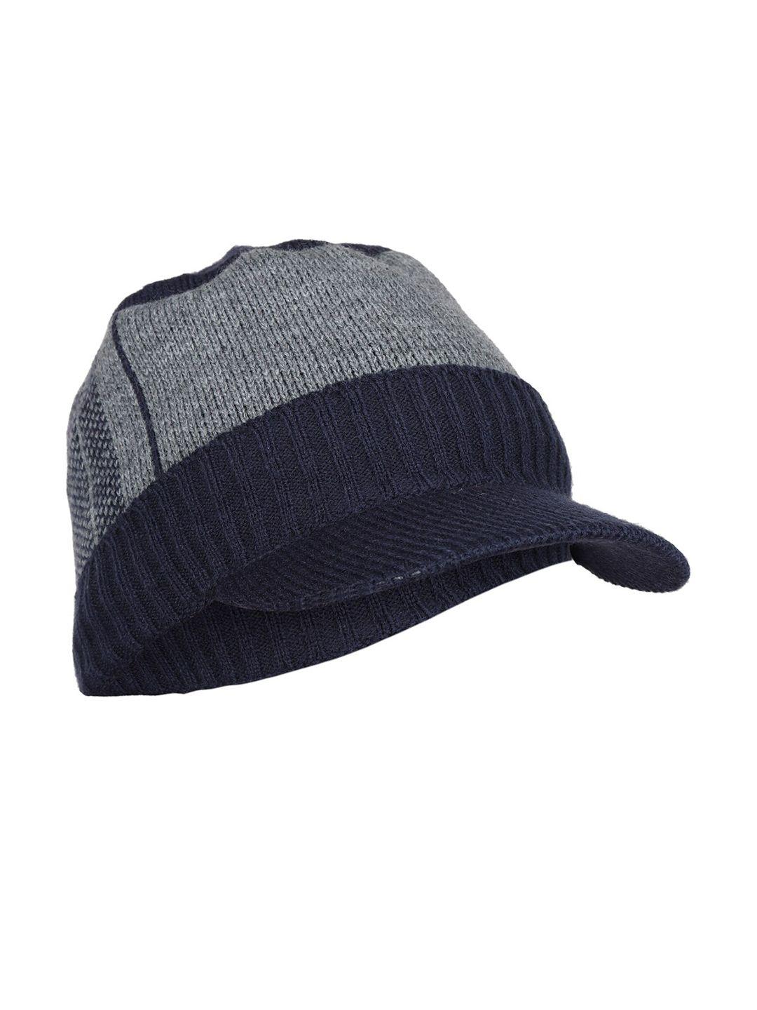 isweven unisex blue & grey solid woven expandable visor cap