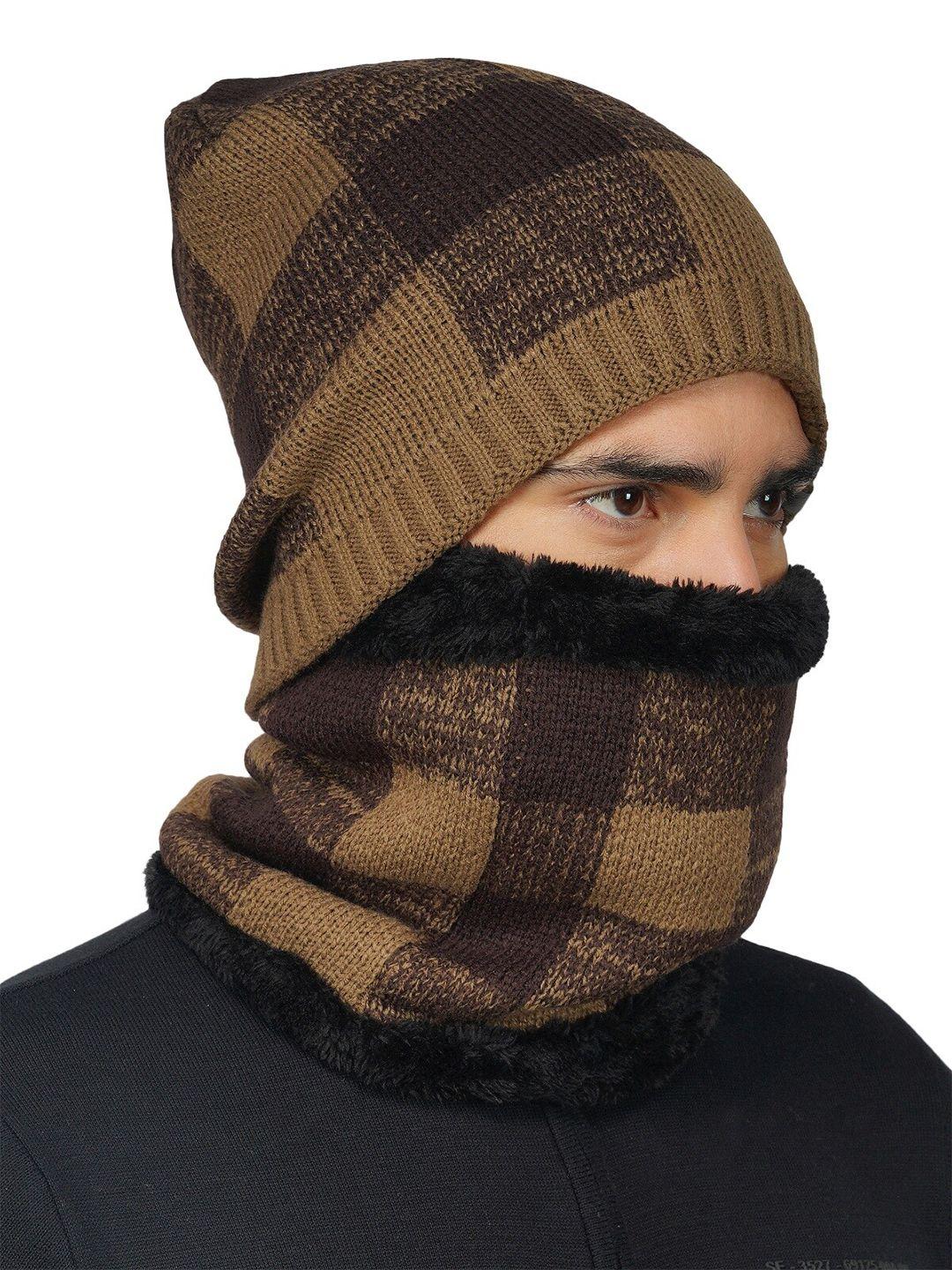 isweven men's set of 2 woolen winter balaclava caps with neck warmer