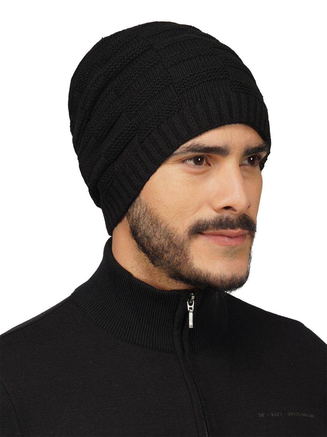 isweven self design woolen winter beanie caps