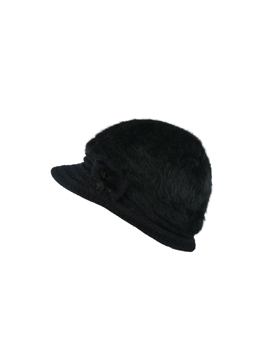 isweven unisex black self-design visor cap