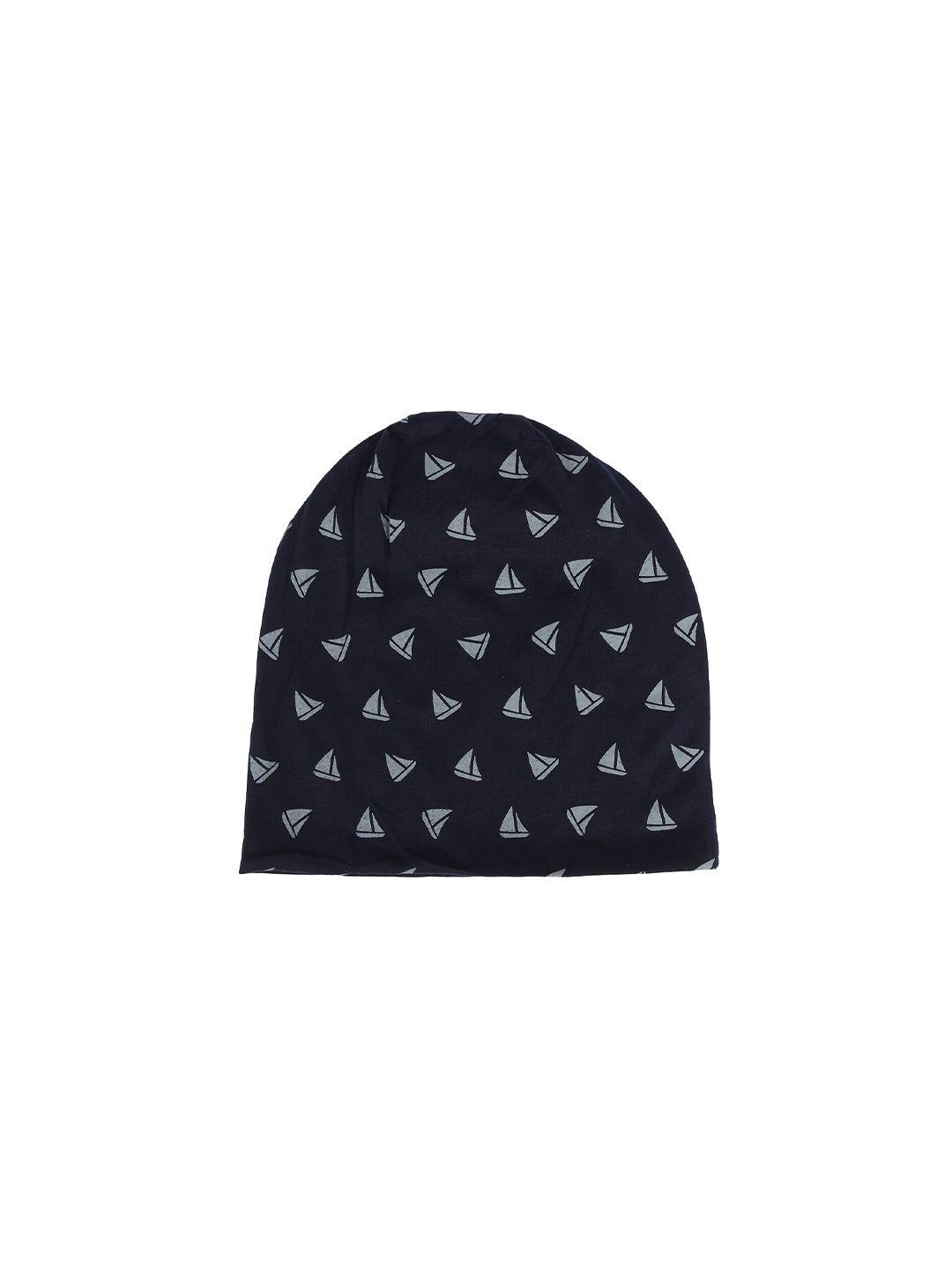 isweven unisex blue & grey printed beanie