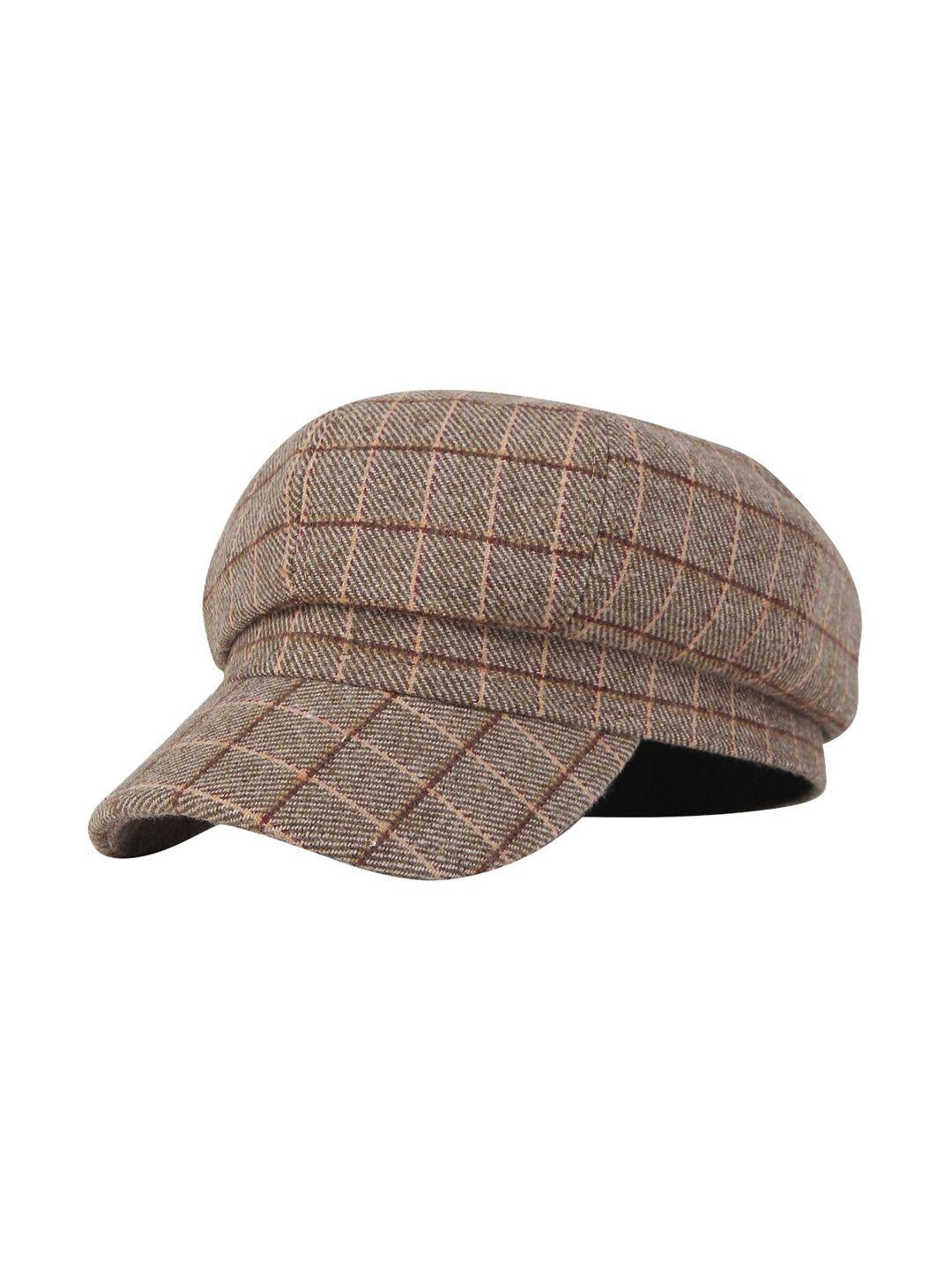 isweven unisex brown & beige printed ascot cap