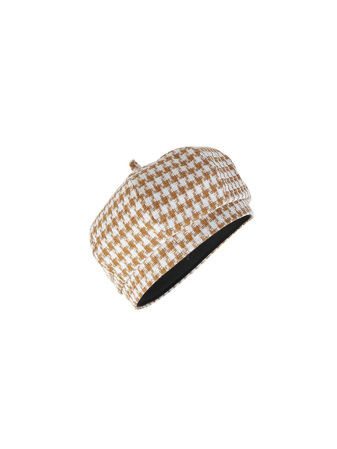 isweven unisex brown & white printed ascot cap