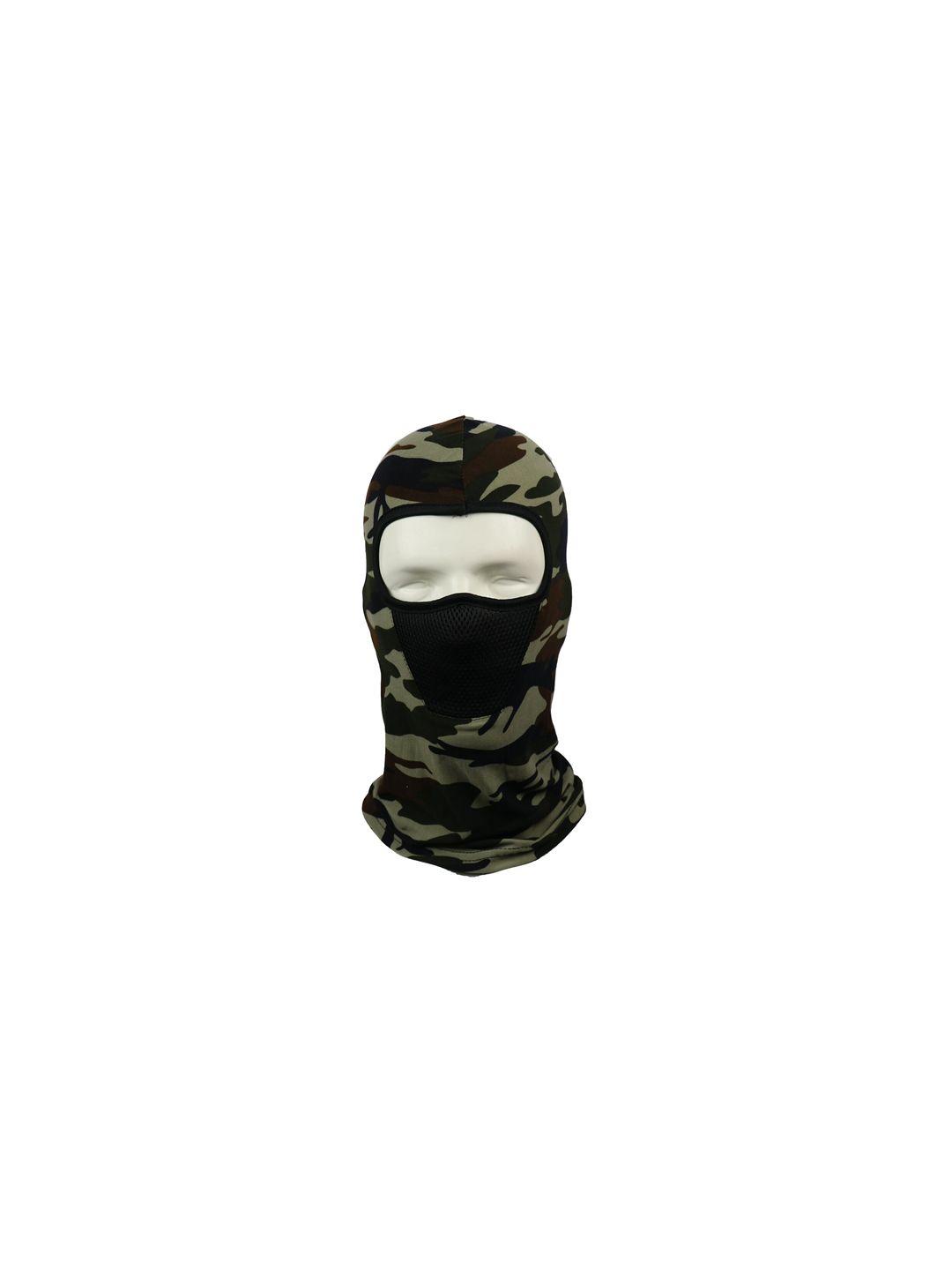 isweven unisex green & brown camouflage printed balaclavas mask