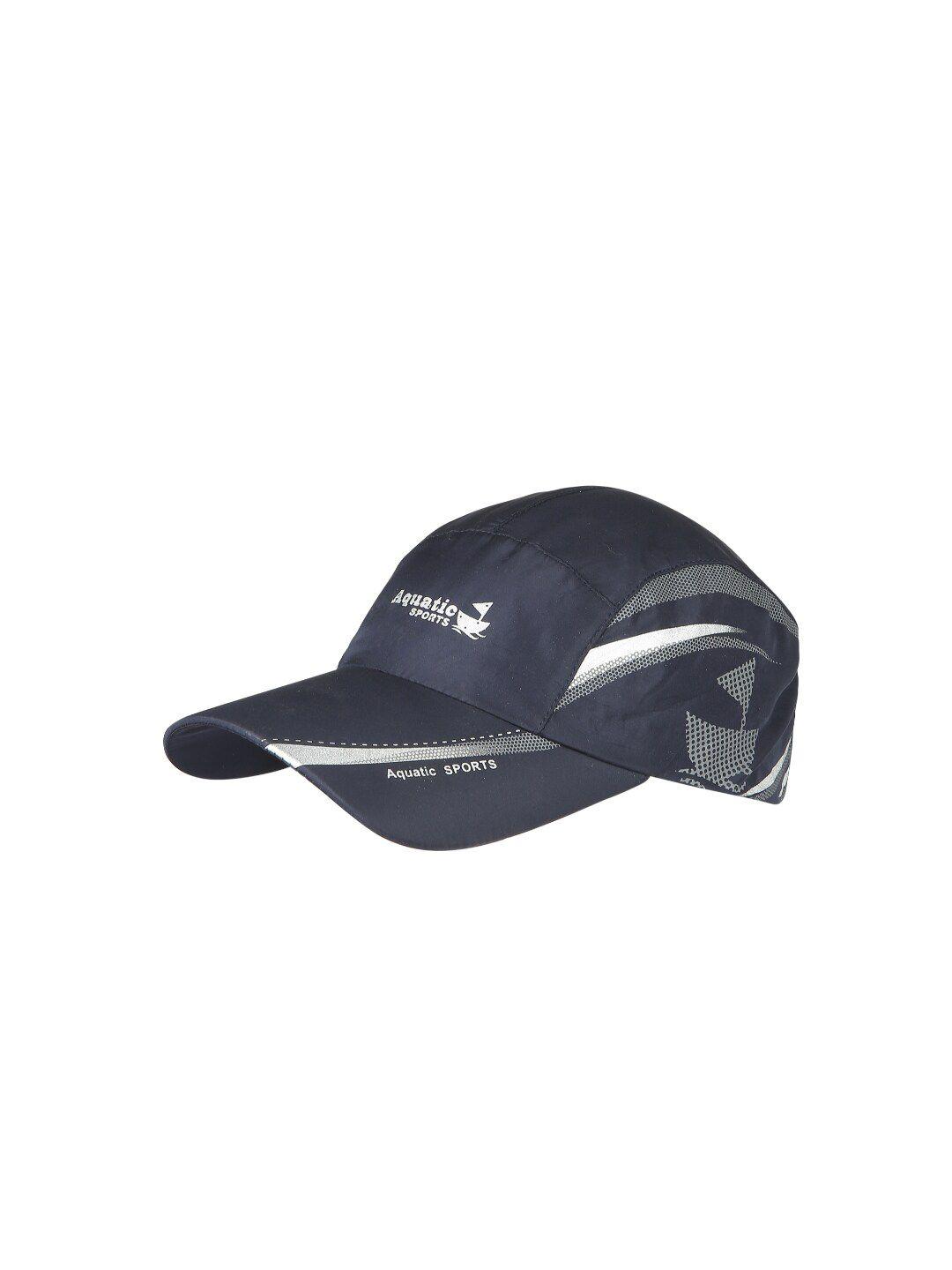 isweven unisex navy blue printed baseball cap