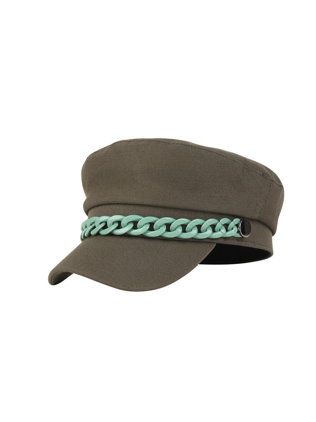 isweven unisex olive green solid cotton ascot cap