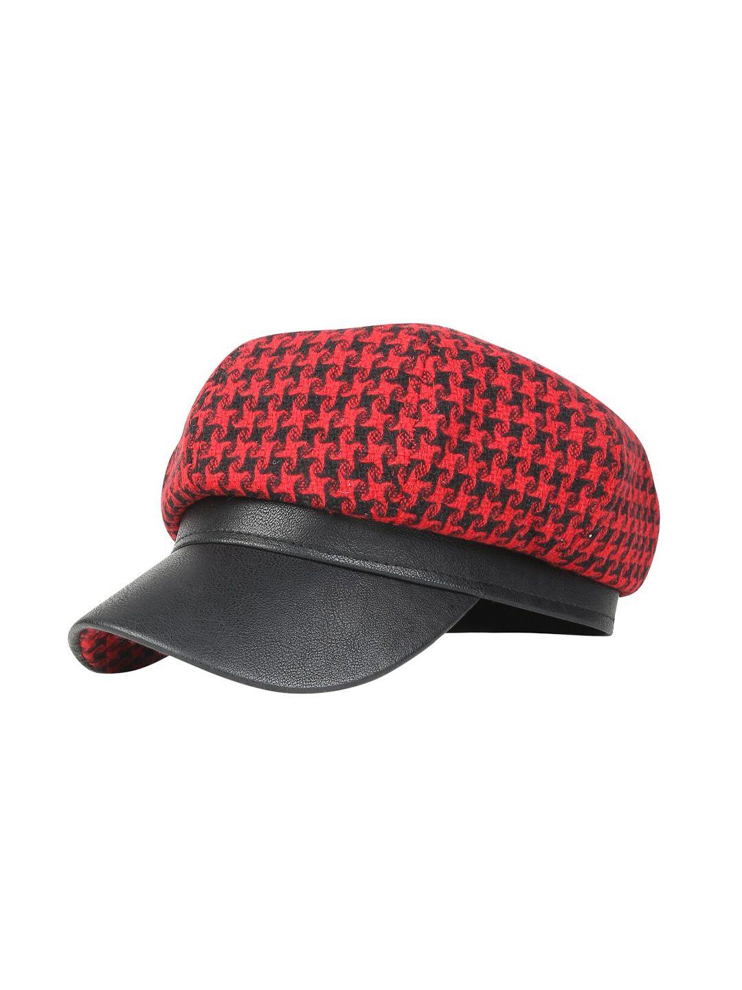 isweven unisex red & black printed ascot cap