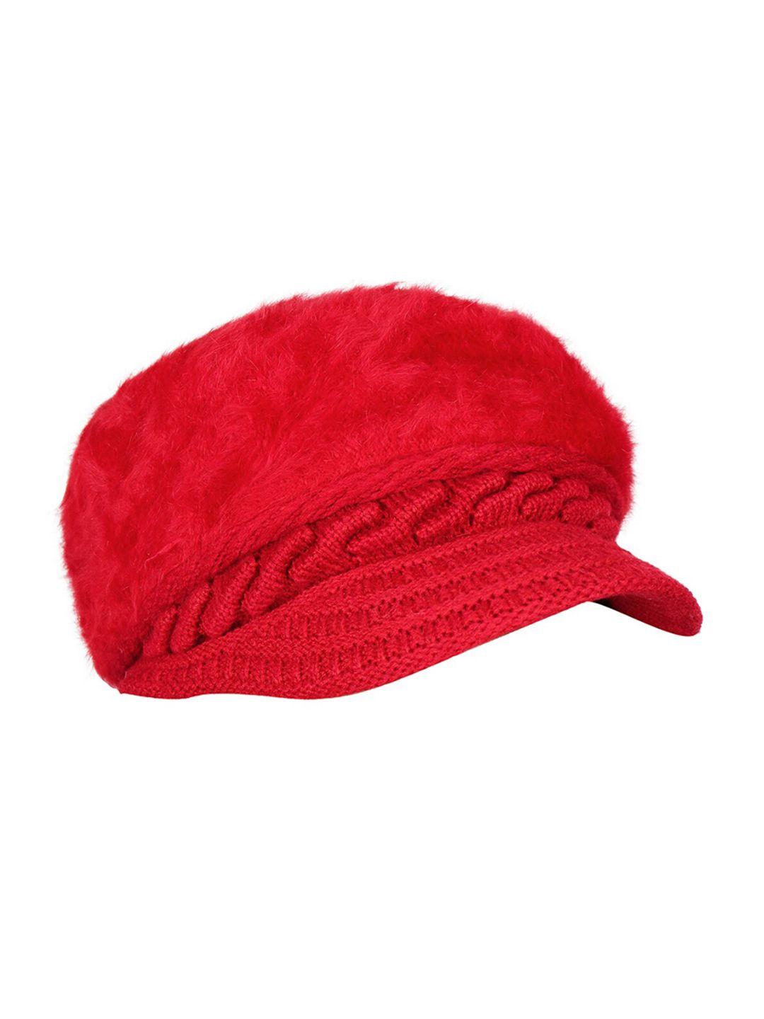 isweven unisex red self-design visor cap