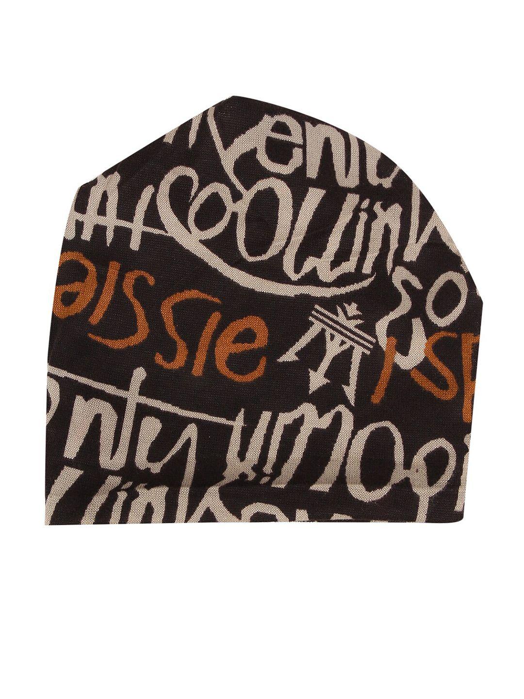 isweven unisex white & yellow printed beanie