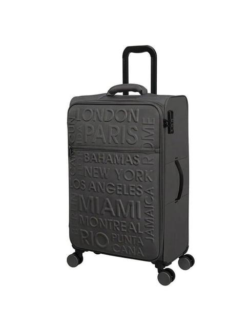 it luggage citywide charcoal grey textured soft medium trolley bag - 24 inch