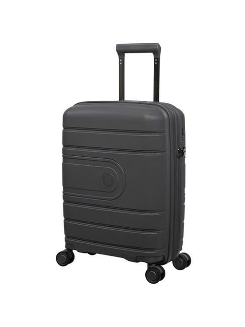 it luggage dark grey 8 wheel small hard cabin trolley