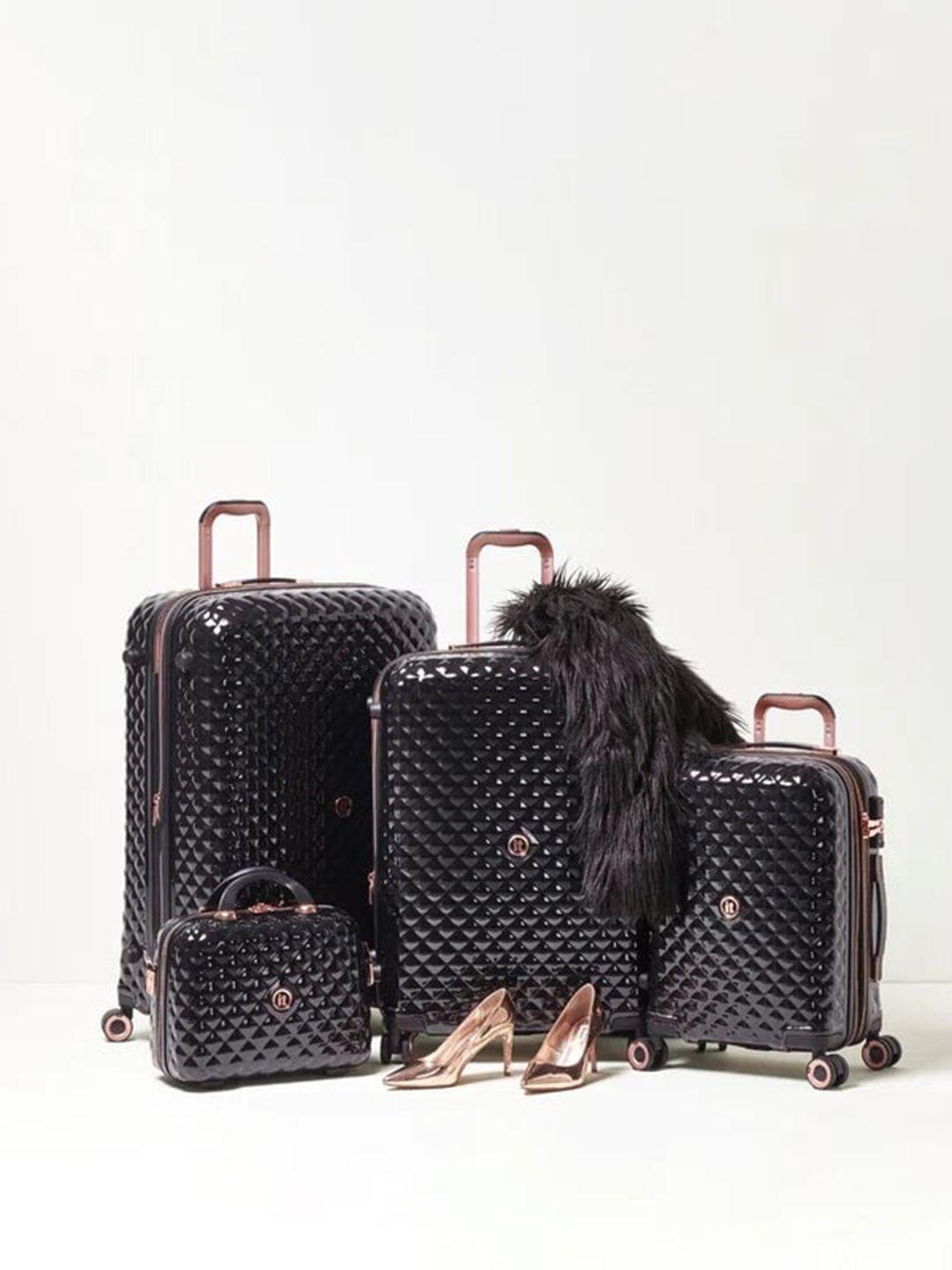 it luggage glitzy set of 3 textured hard-sided trolley bag-20,24 & 28 inches