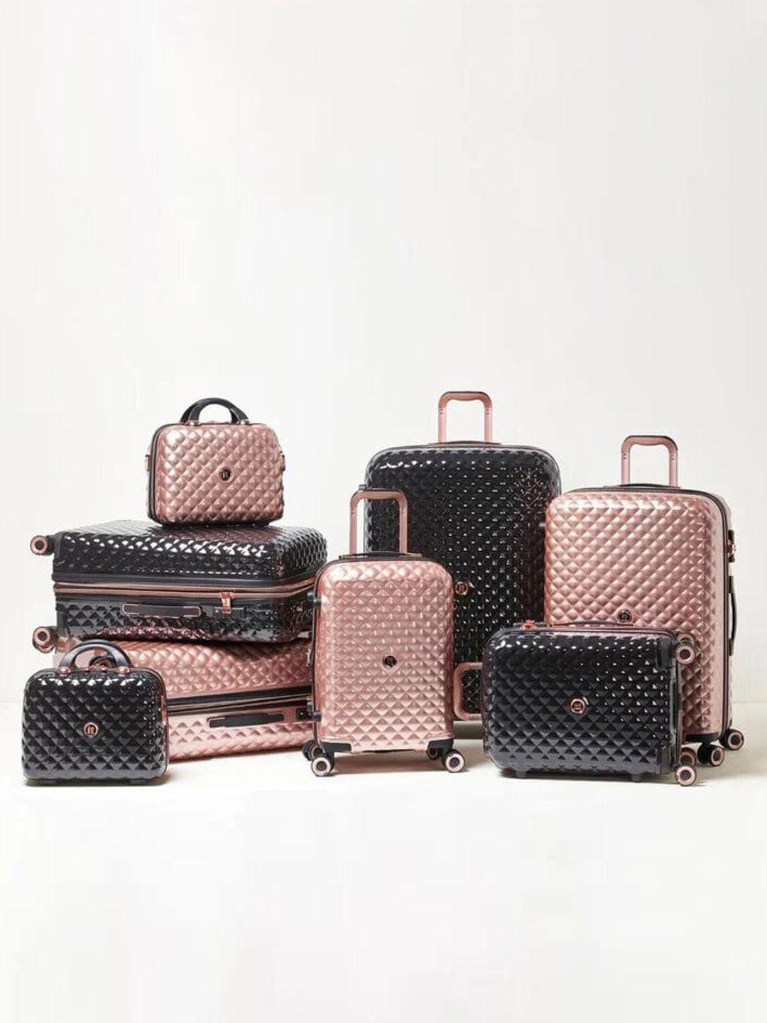 it luggage glitzy set of 3 textured hard-sided trolley bag