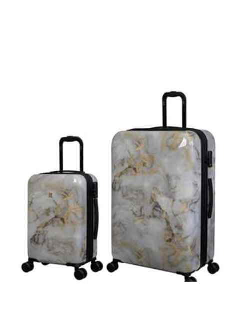 it luggage grey 8 wheel large hard cabin trolley pack of 2