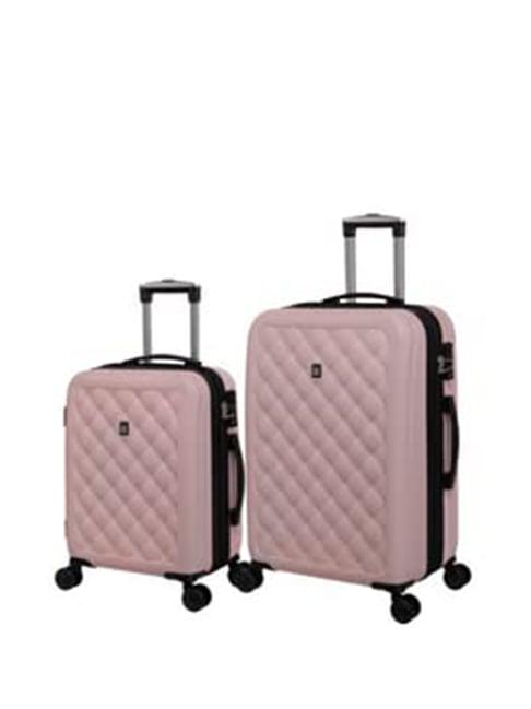it luggage pink 8 wheel medium hard cabin trolley pack of 2