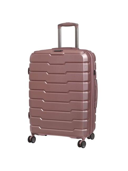 it luggage pink 8 wheel medium hard cabin trolley