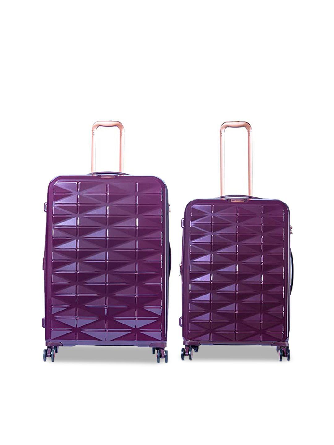 it luggage set of 2 solid hard-sided trolley suitcases