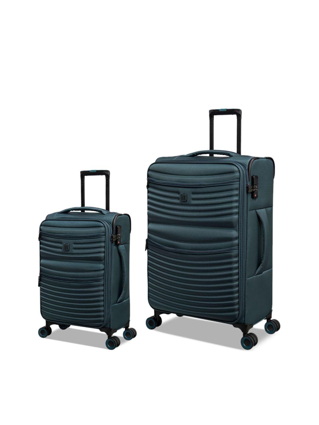 it luggage set of 2 textured hard-sided trolley suitcases
