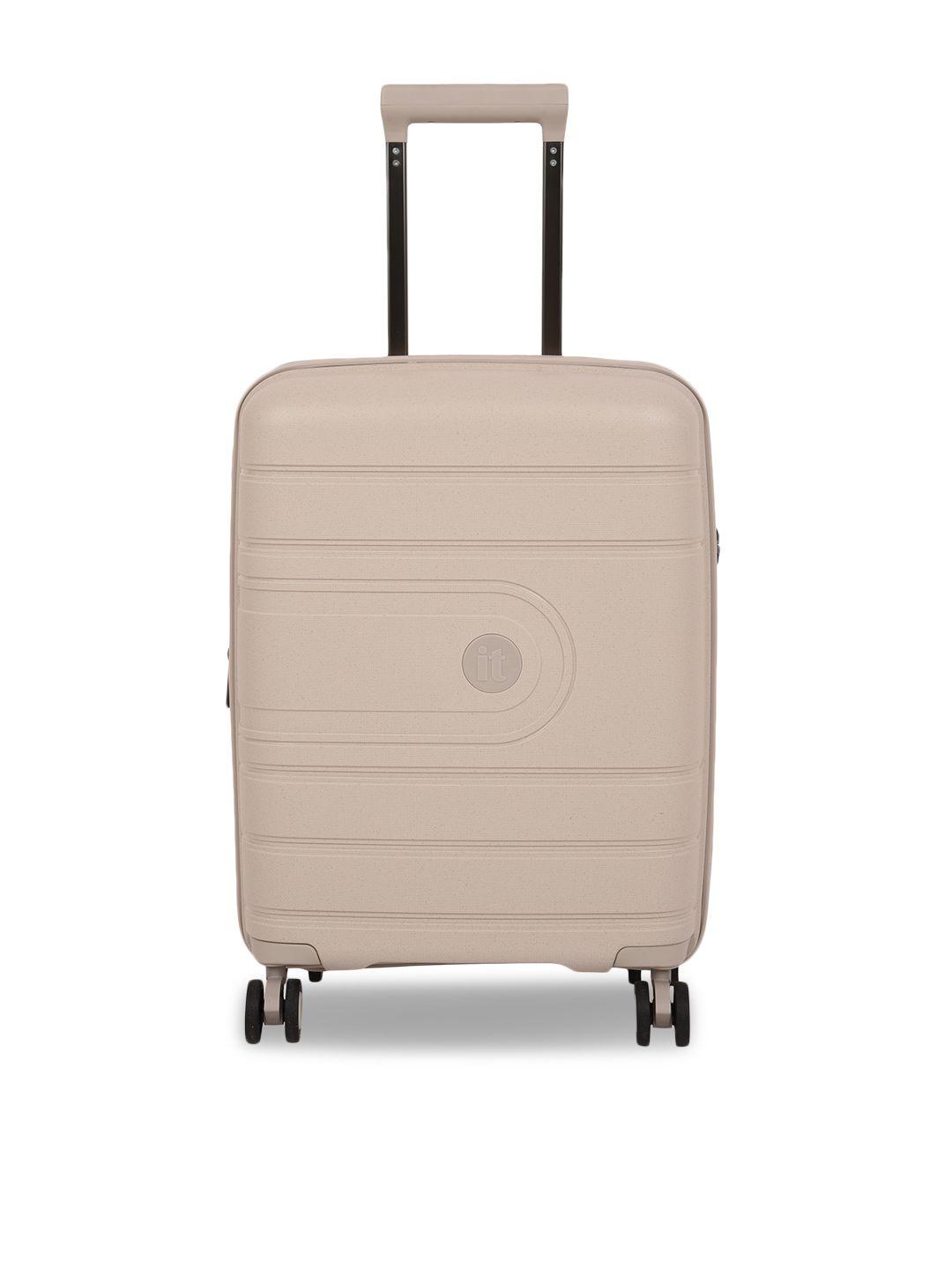 it luggage beige solid hard-sided large trolley suitcase