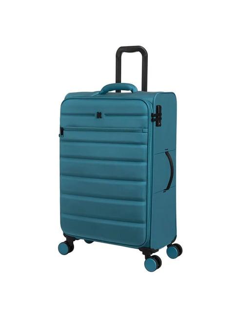 it luggage census teal sea quilted soft medium trolley bag - 26 cms
