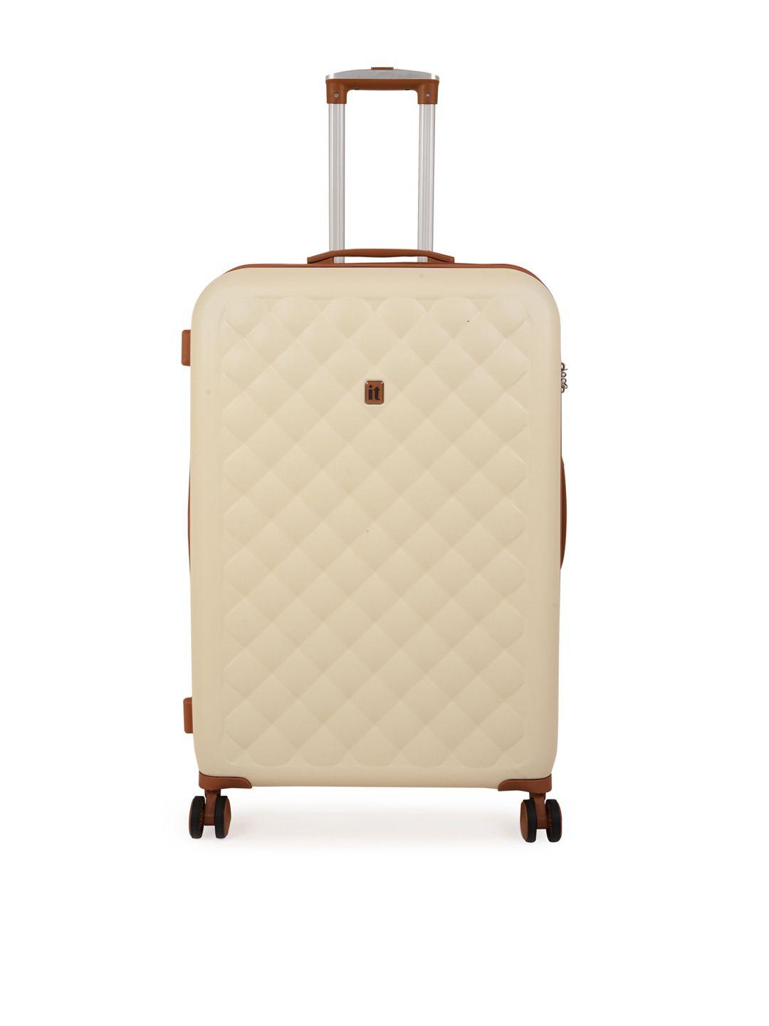 it luggage cream-colored & brown solid trolley bag