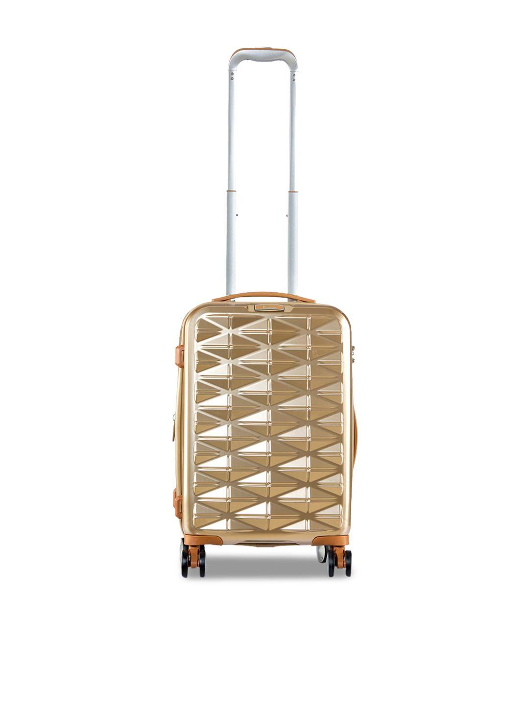 it luggage cream hard small expandable cabin 8 wheel trolley