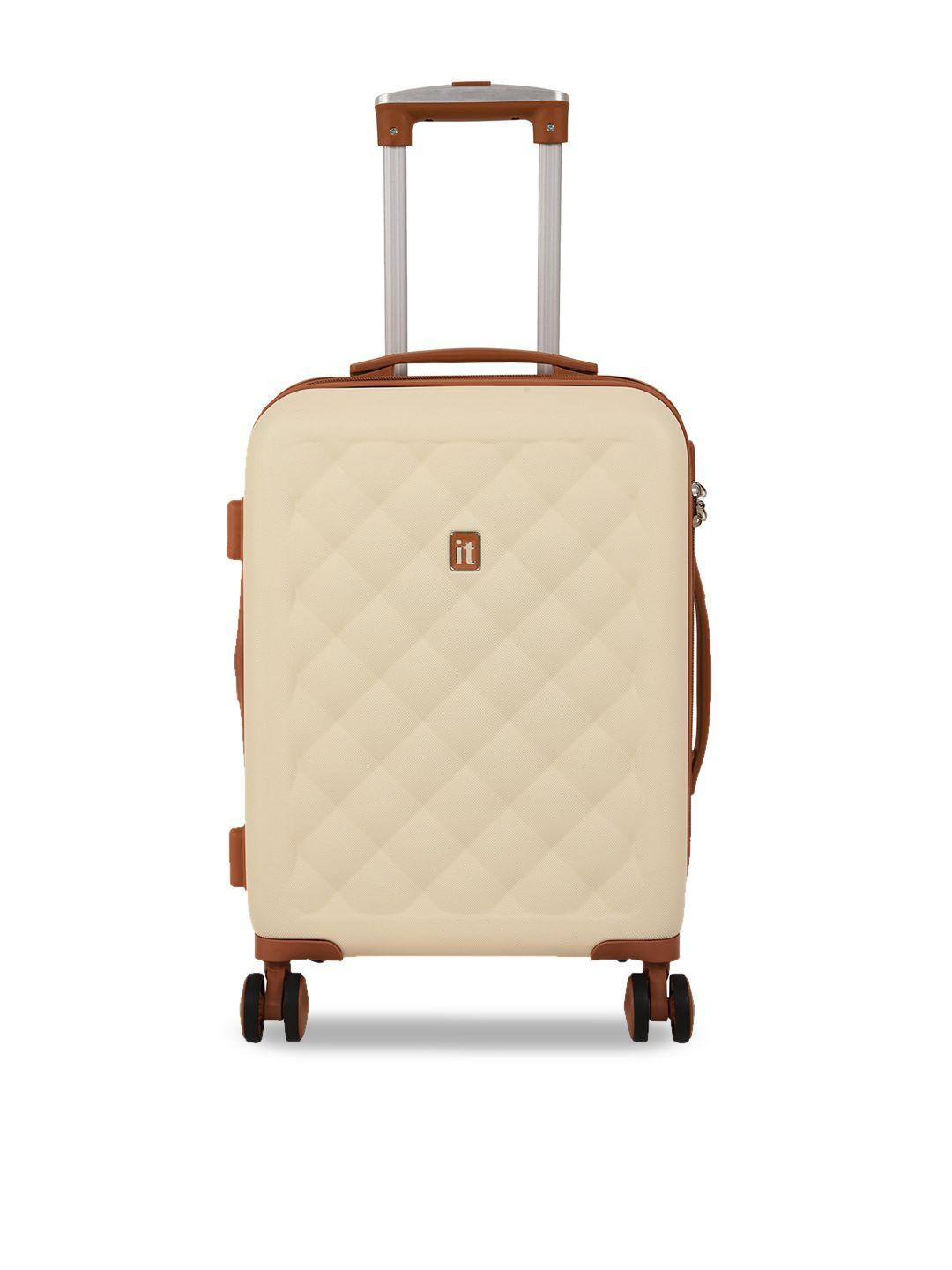 it luggage cream textured hard-sided small trolley bag