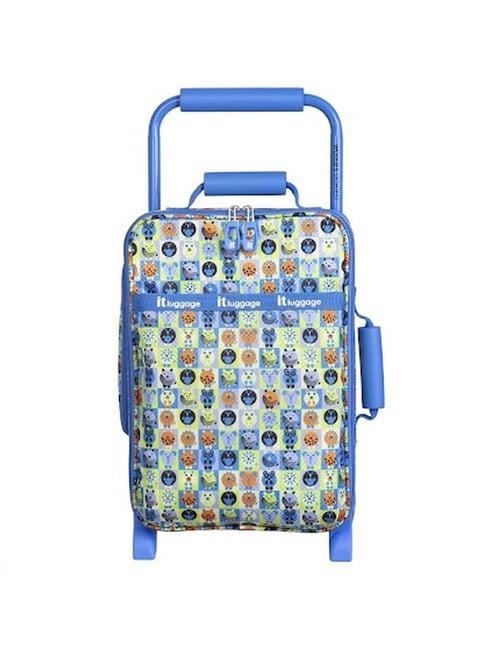 it luggage curiosity blue printed soft cabin trolley bag - 43.5 ltrs