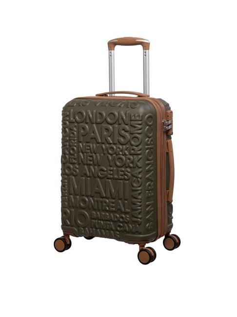 it luggage destination dark olive textured hard cabin trolley bag - 50 ltrs