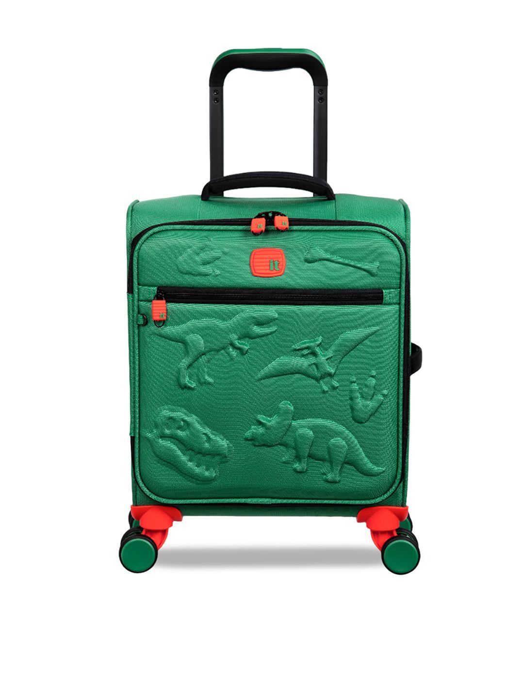 it luggage dino roar kids textured hard-sided cabin trolley suitcase