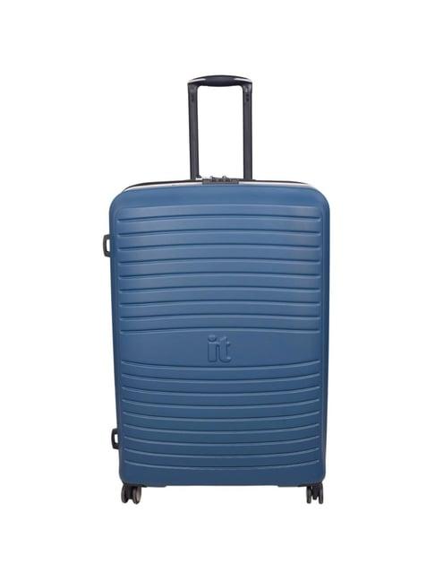 it luggage eco protect teal striped hard large trolley bag - 79 cms