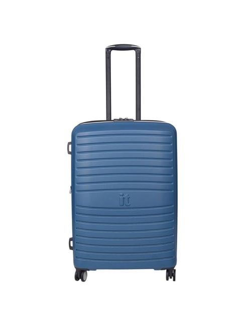 it luggage eco protect teal striped hard medium trolley bag - 69.5 cms